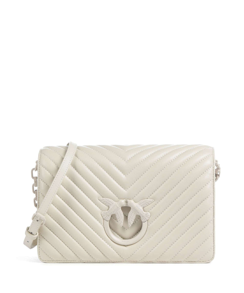 Pinko Love Click Classic Crossbody bag bianco seta