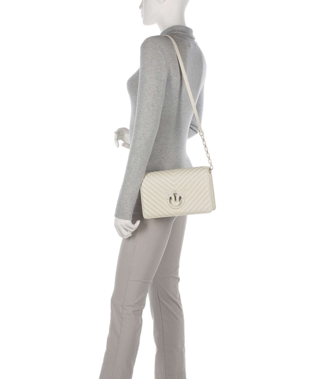 Pinko Love Click Classic Crossbody bag bianco seta
