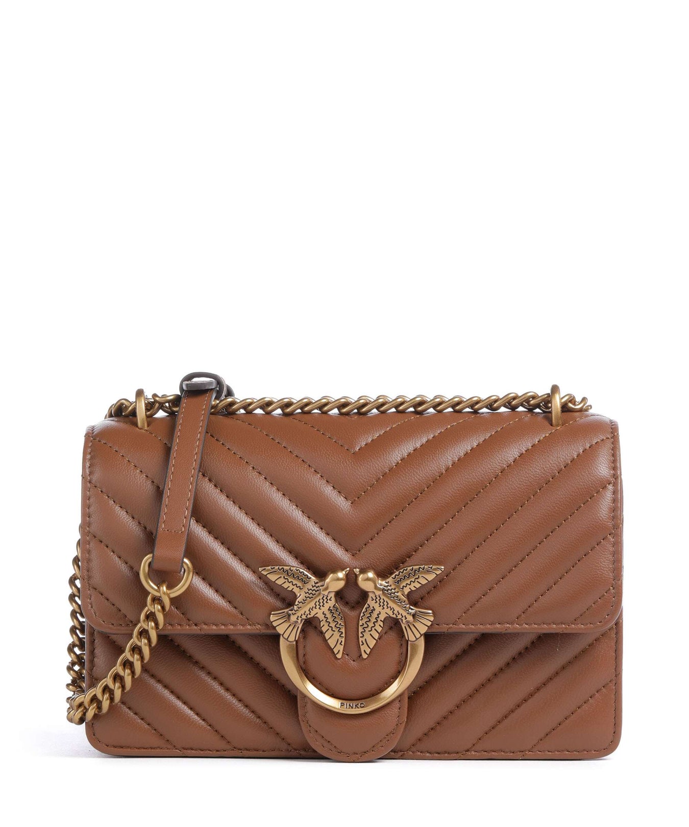 Pinko Love One Mini Shoulder bag marrone/leone/antique gold