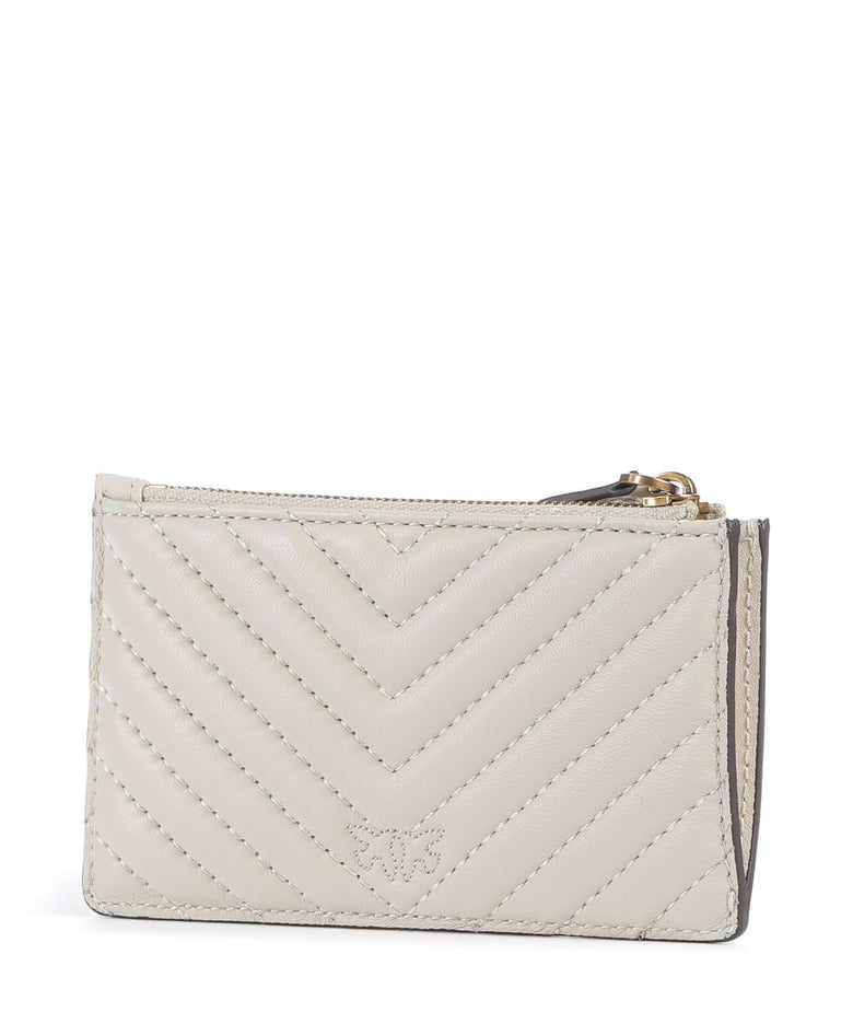 Pinko Airone Credit card holder bianco seta/antique gold