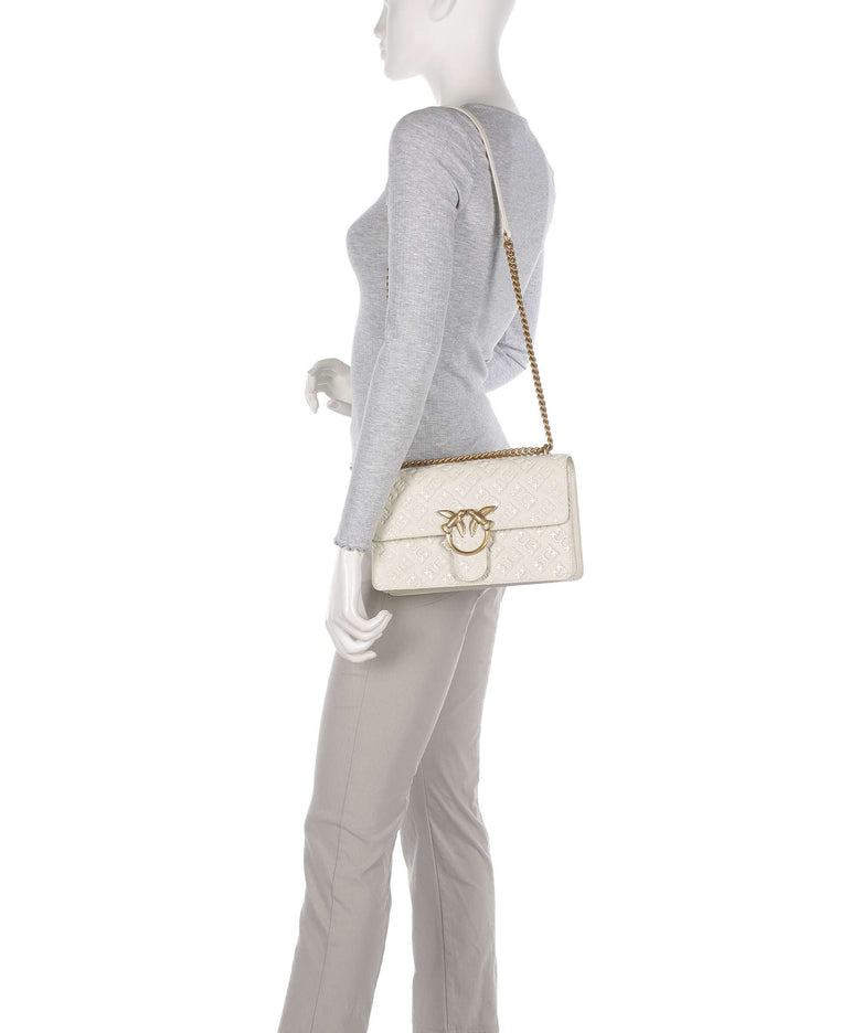 Pinko Love One Classic Shoulder bag bianco seta/antique gold