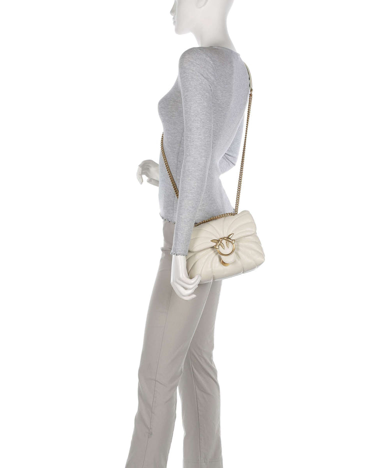 Pinko Love Puff Mini Shoulder bag bianco seta/antique gold