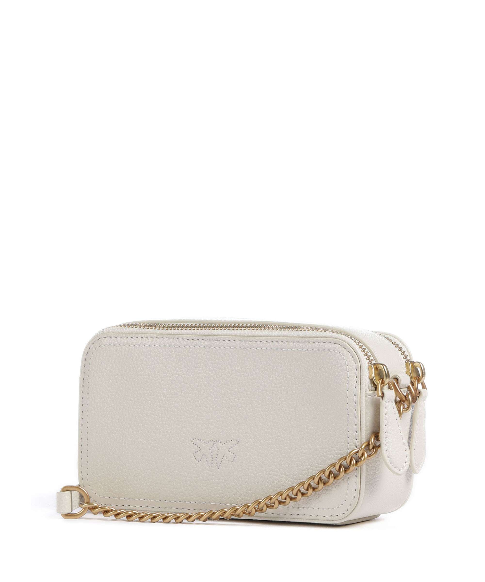 Pinko Carrie Crossbody bag bianco seta/antique gold