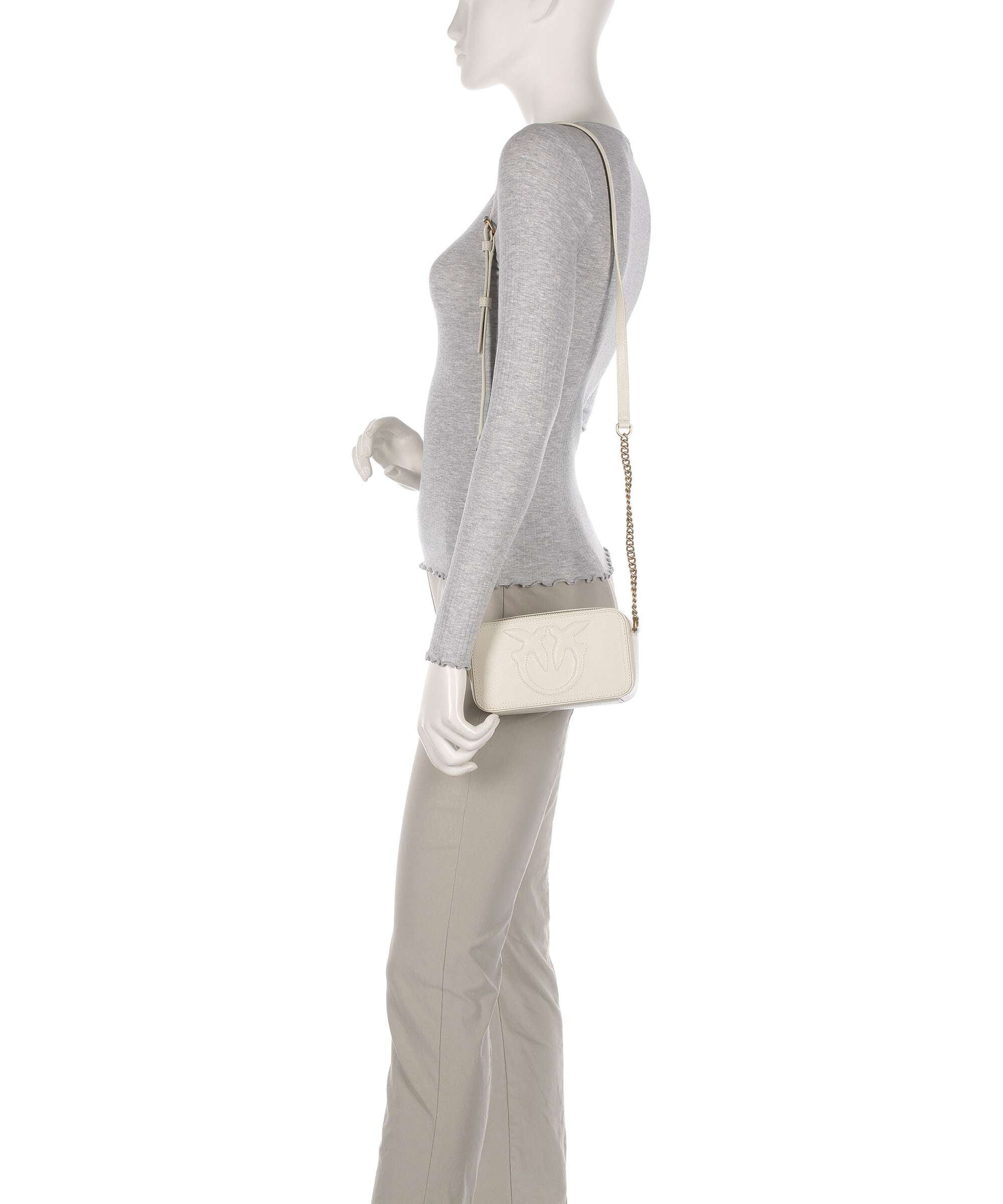 Pinko Carrie Crossbody bag bianco seta/antique gold
