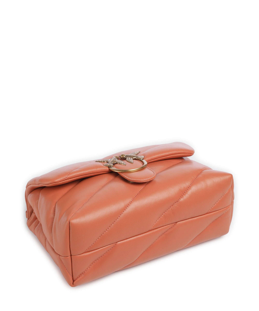 Pinko Love Puff Classic Shoulder bag arancione brandy/antique gold