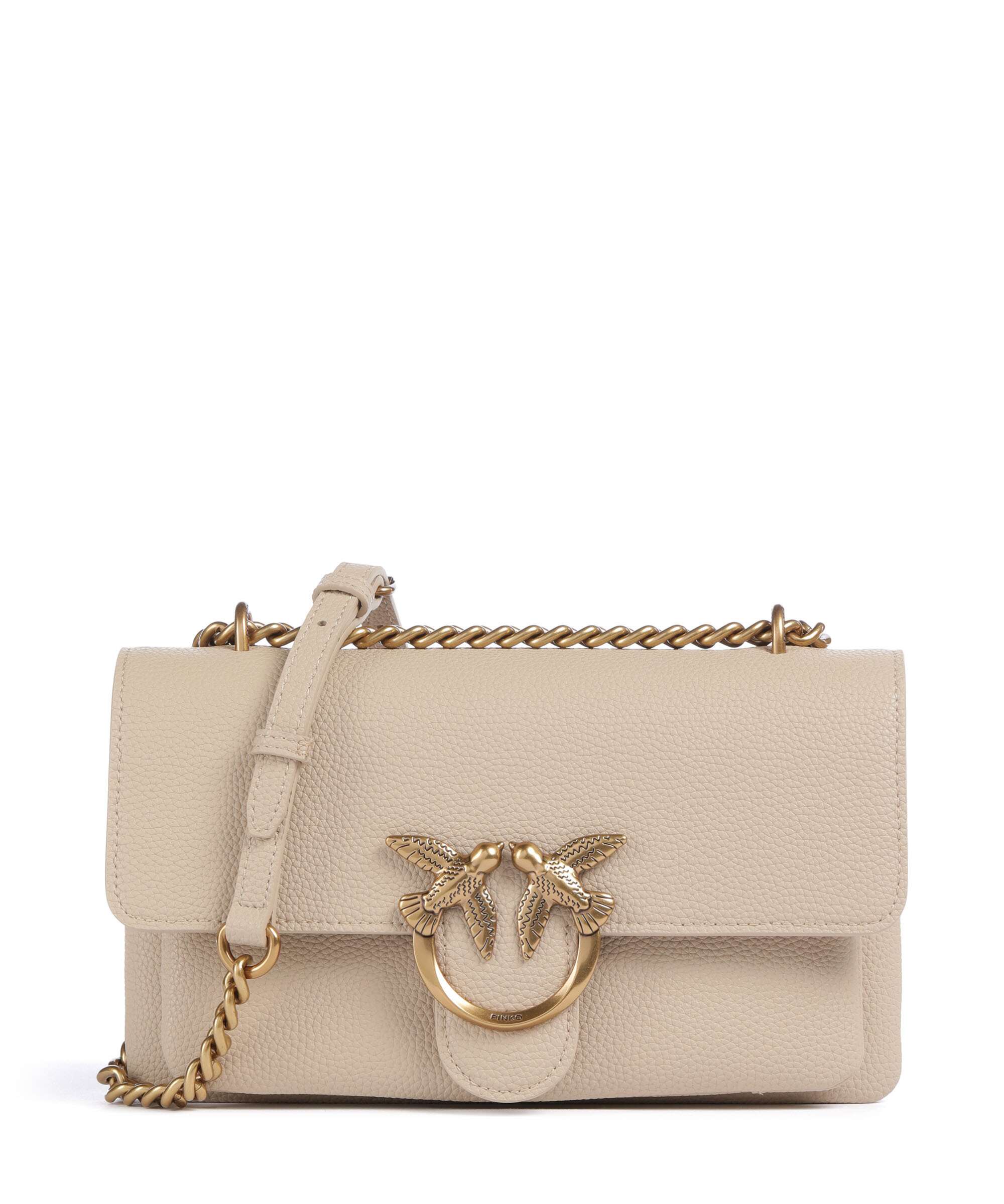 Pinko Love Soft Mini Shoulder bag beige/grigio fumo/antique gold