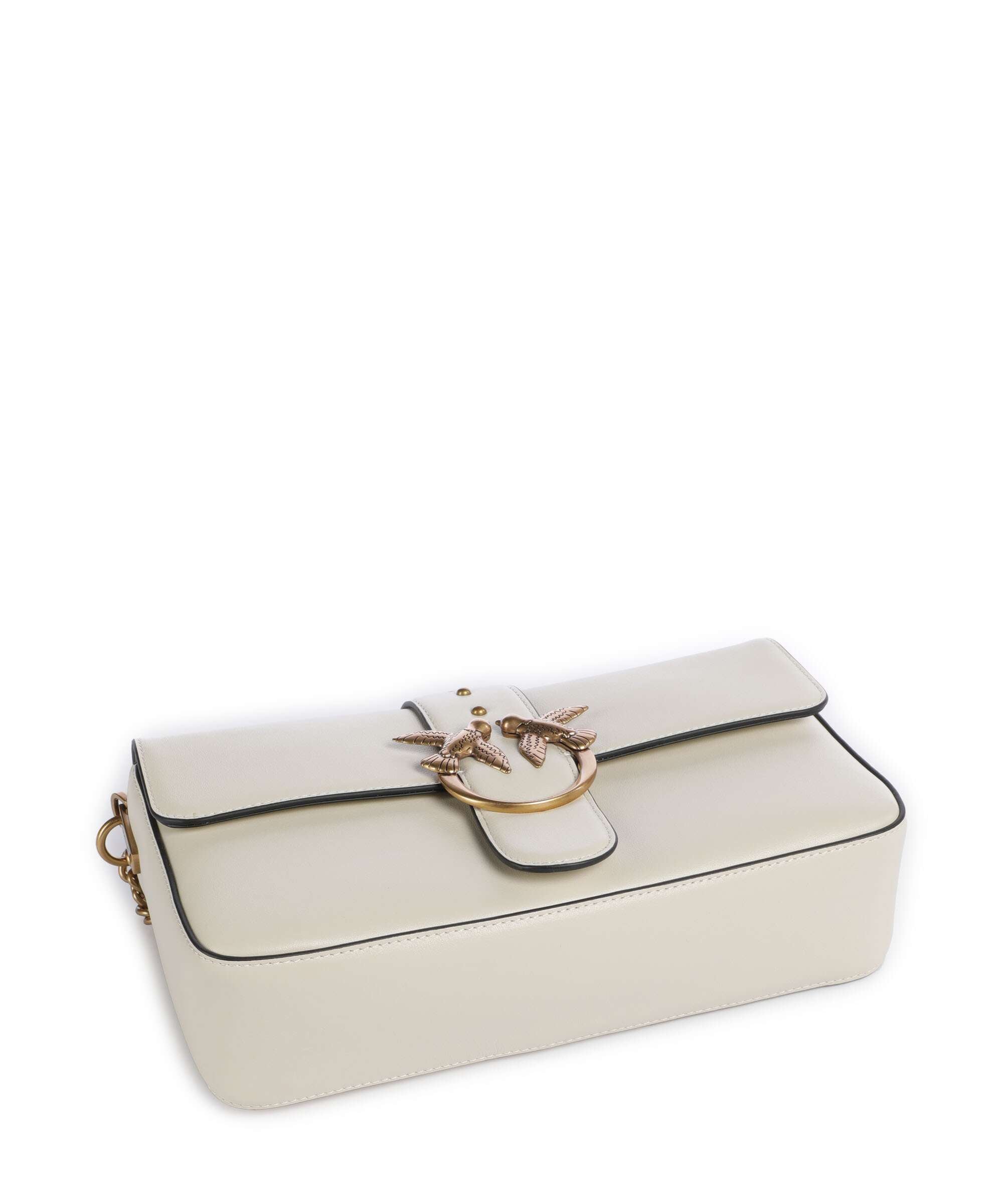 Pinko Love One Classic Slouchy Shoulder bag bianco seta/antique gold