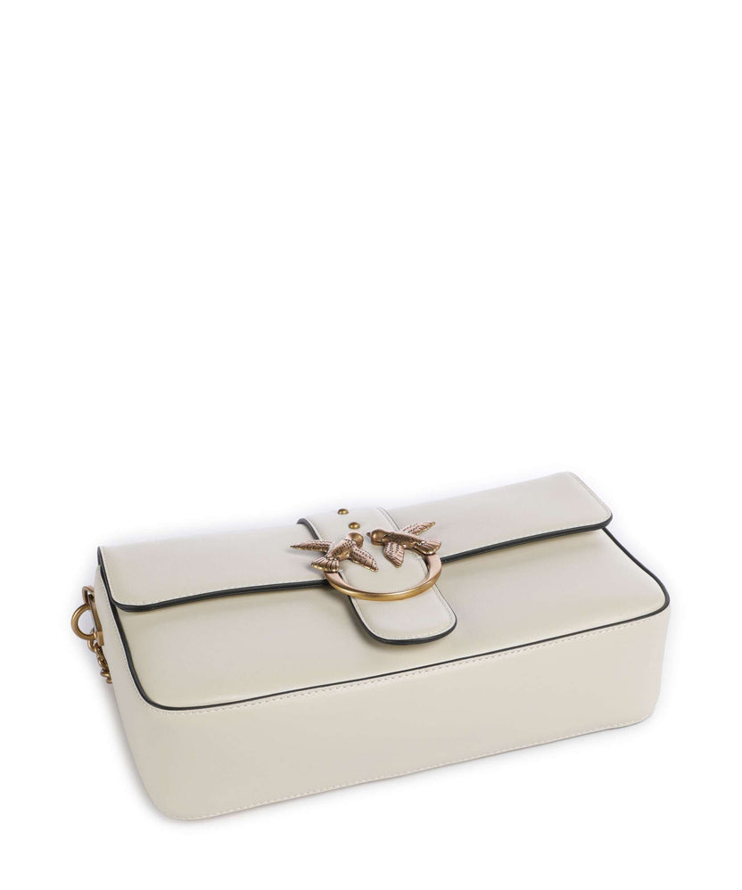 Pinko Love One Classic Slouchy Shoulder bag bianco seta/antique gold