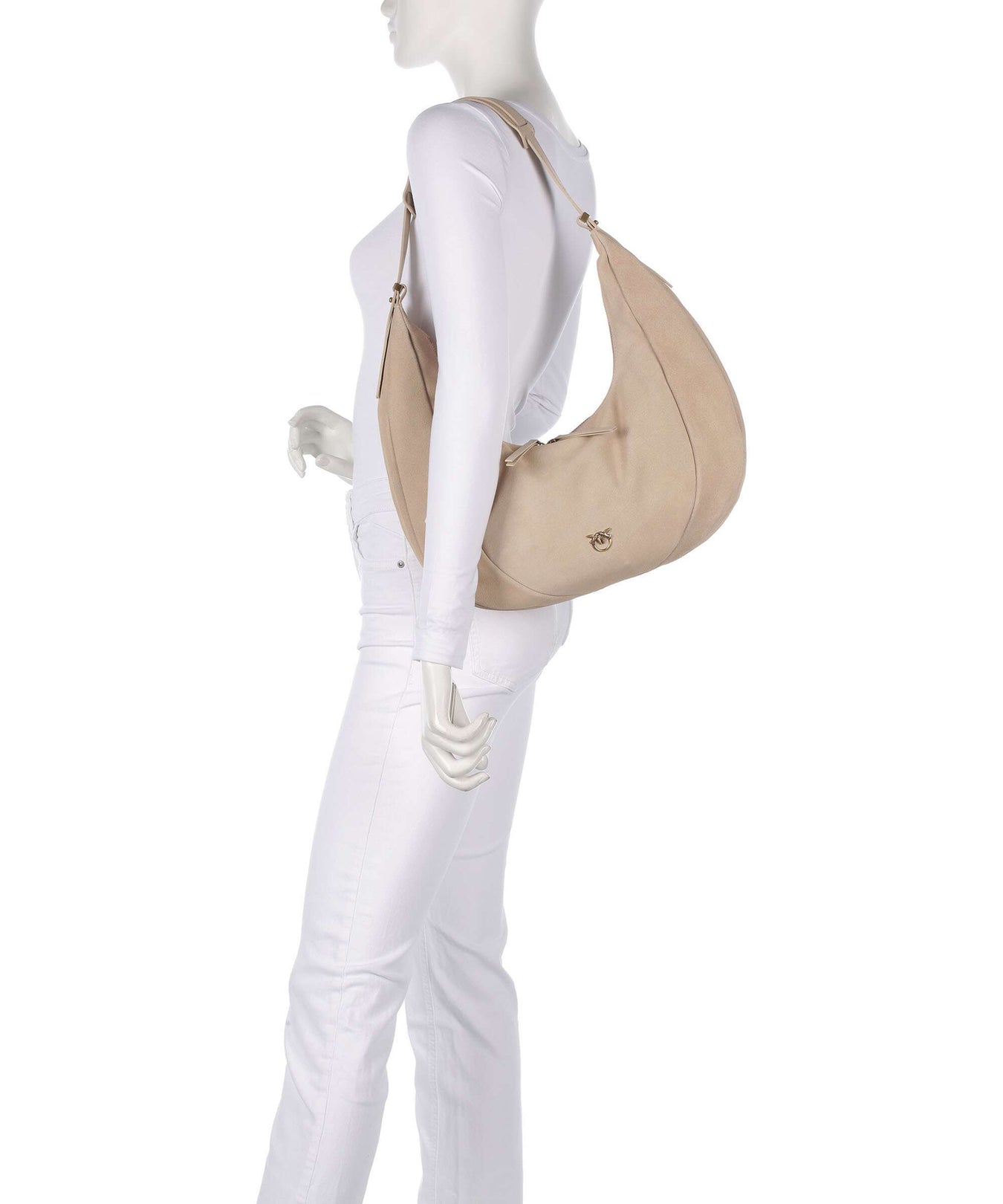 Pinko Slouchy Big Hobo bag beige/grigio fumo/antique gold