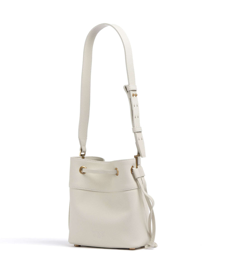 Pinko Secchiello Mini Bucket bag bianco seta/antique gold