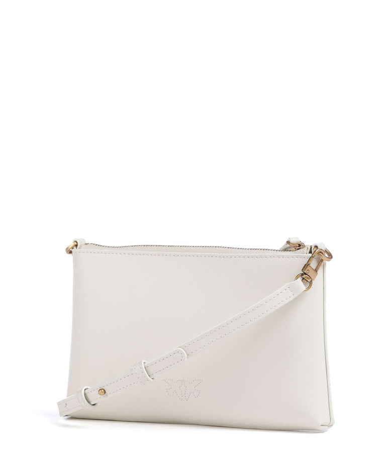 Pinko Flat Mini Crossbody bag bianco seta/antique gold