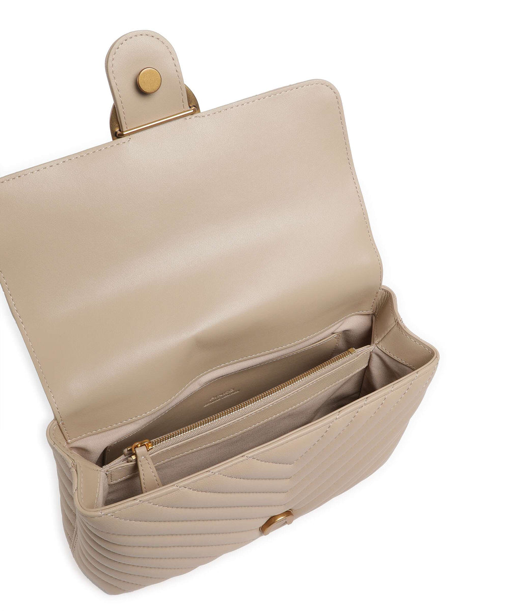 Pinko Love Lady Puff Classic Handbag beige/grigio fumo/antique gold