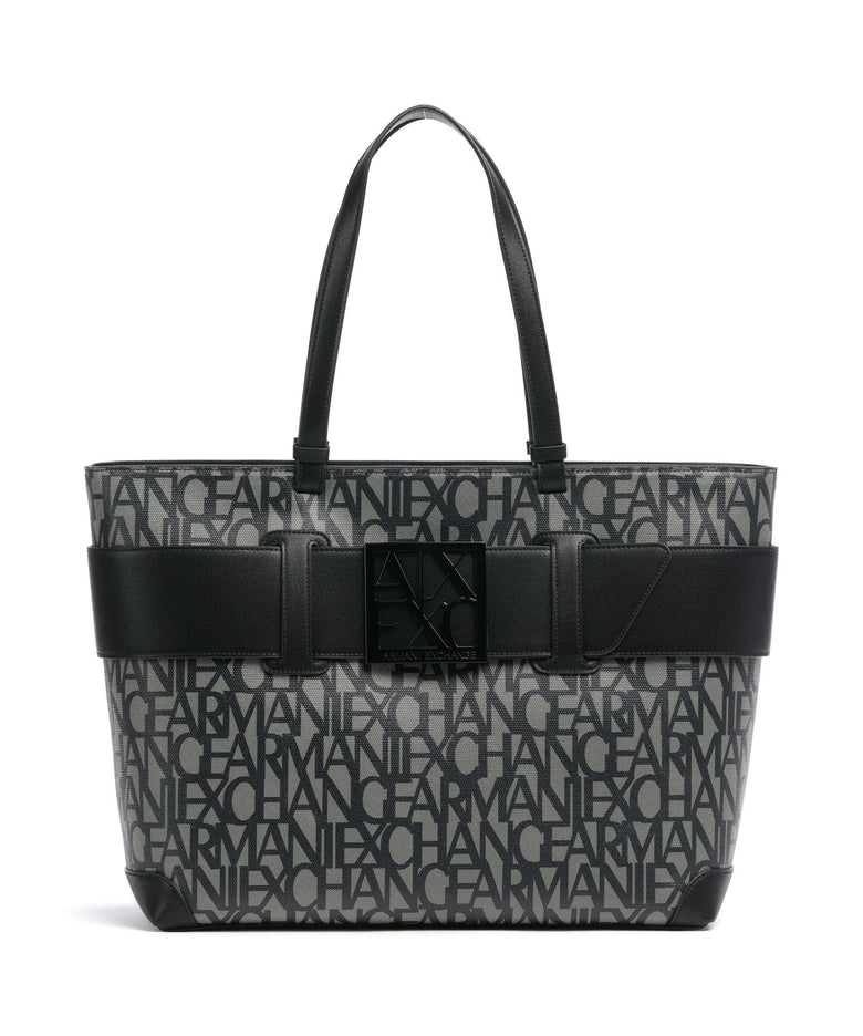Armani Exchange Susy M Tote bag beige/navy stripes
