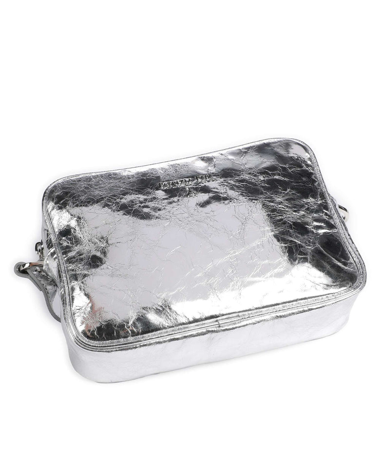 Patrizia Pepe Crossbody bag craquele silver