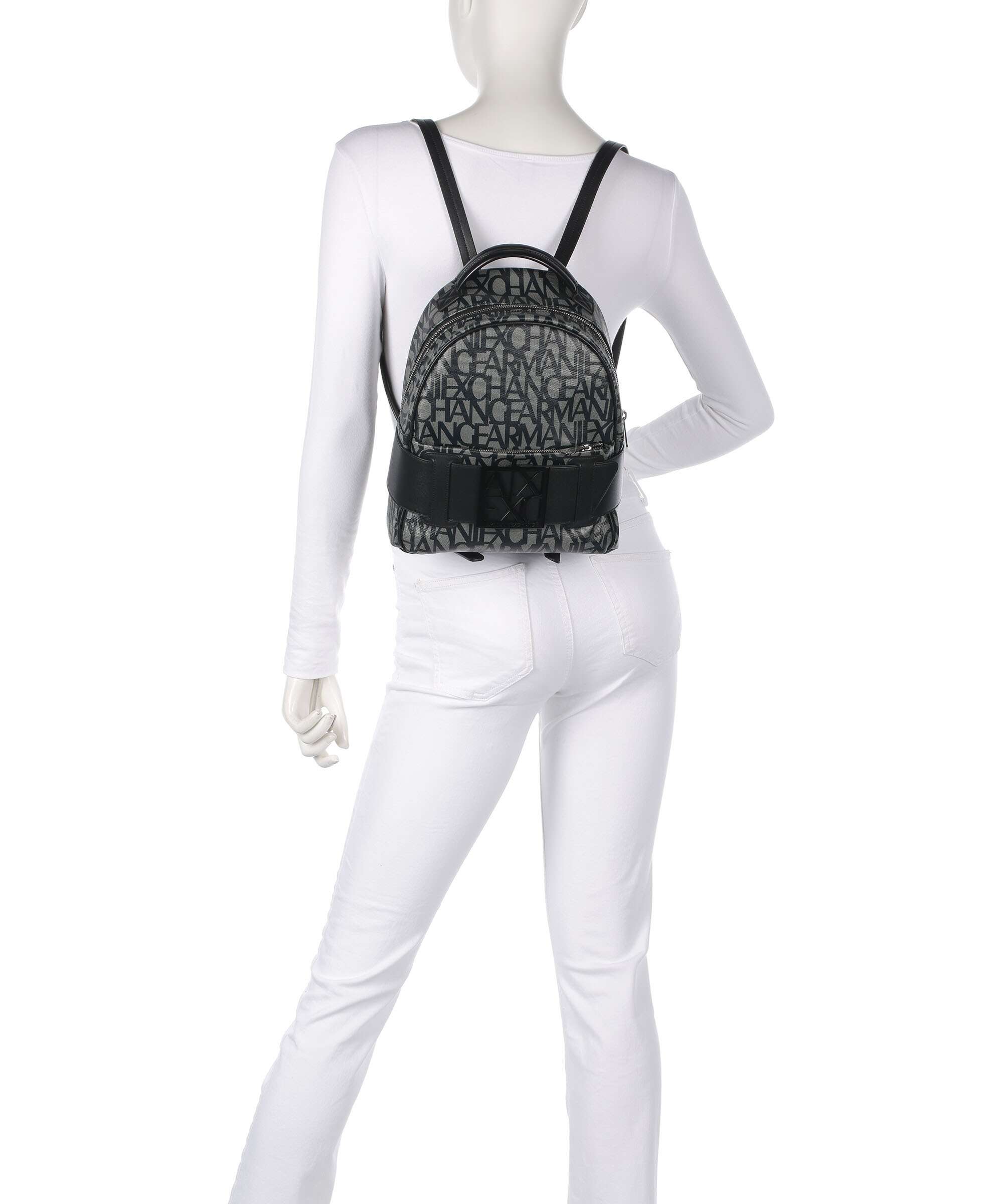 Armani Exchange Susie Backpack beige/navy stripes