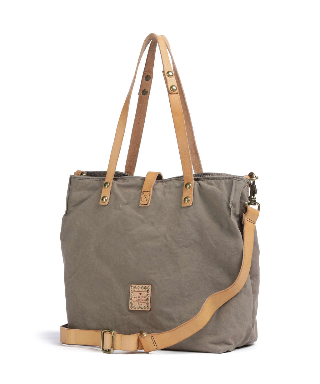 Campomaggi Tote bag verde militare/naturale/albicocca