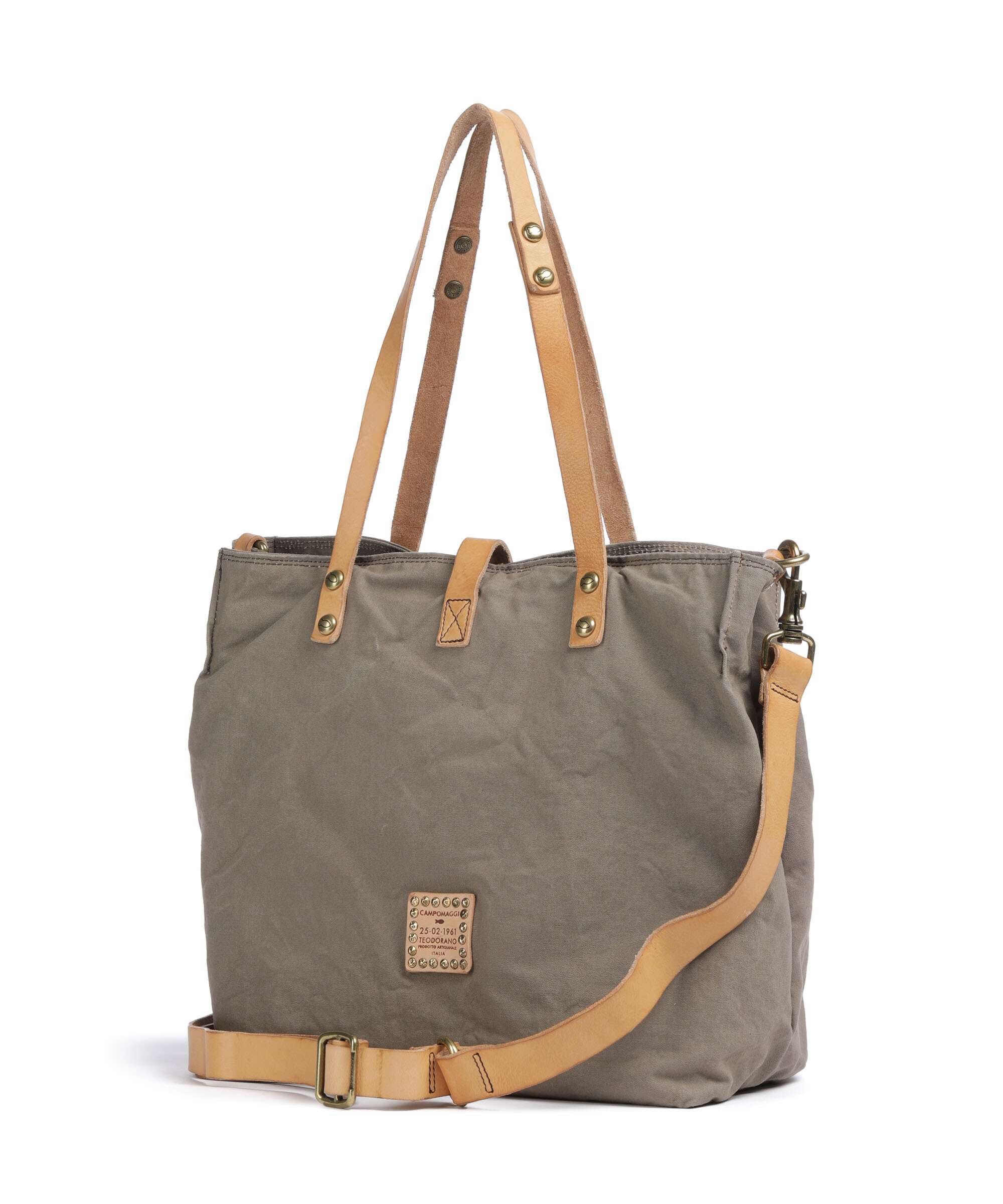 Campomaggi Tote bag verde militare/naturale/albicocca