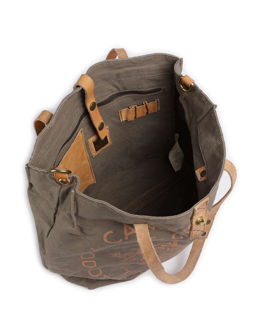 Campomaggi Tote bag verde militare/naturale/albicocca