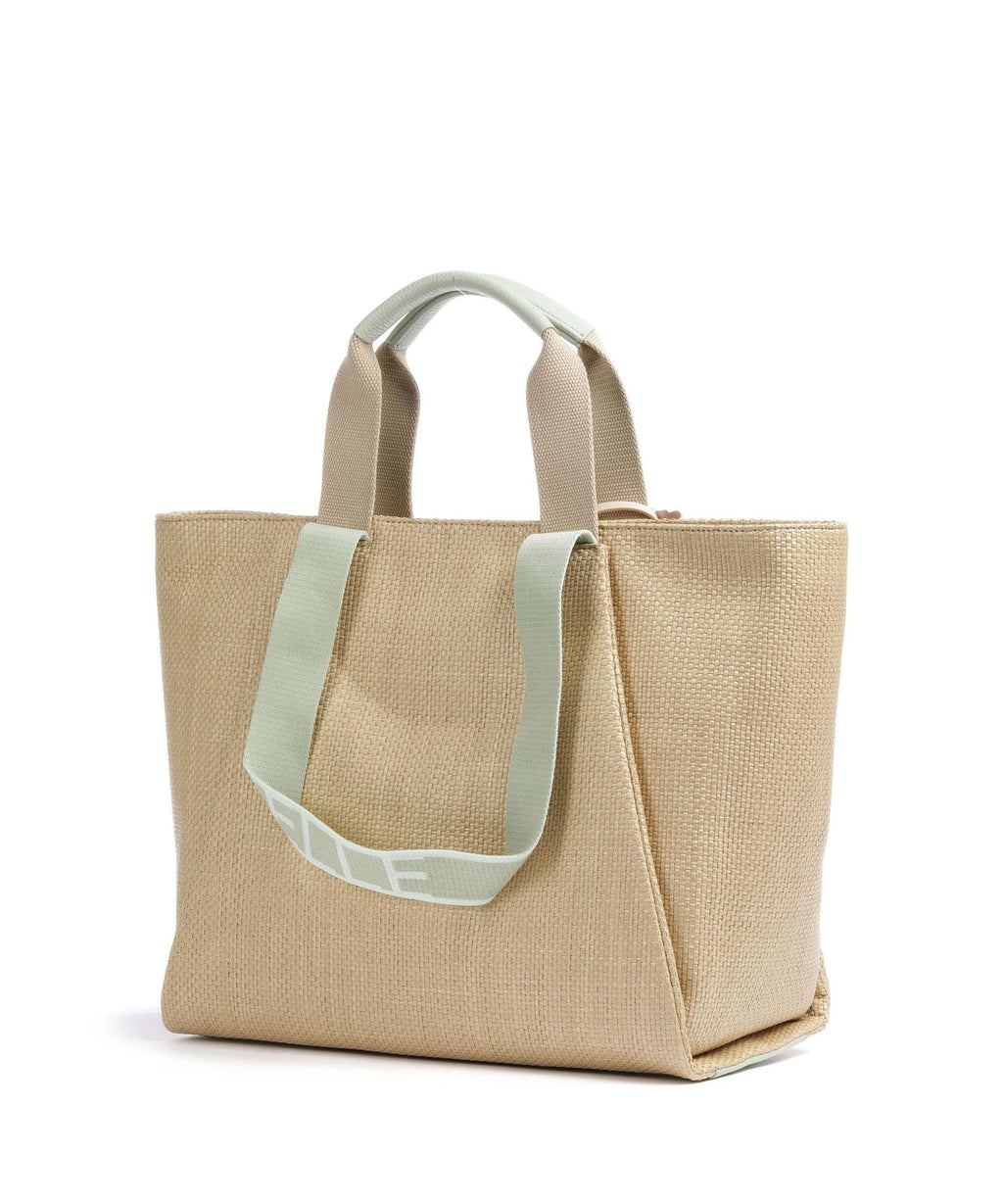 Coccinelle Never Without Bag Straw Signature Tote bag natural/celadon green