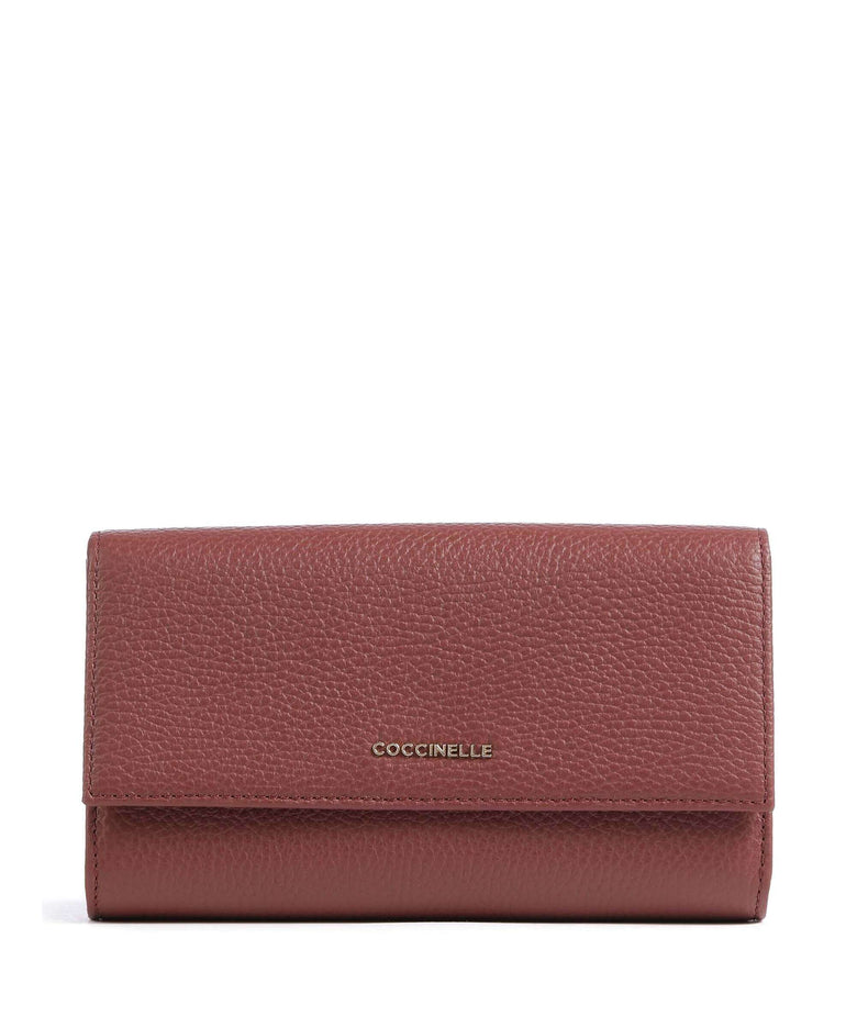 Coccinelle Metallic Soft Wallet brandy