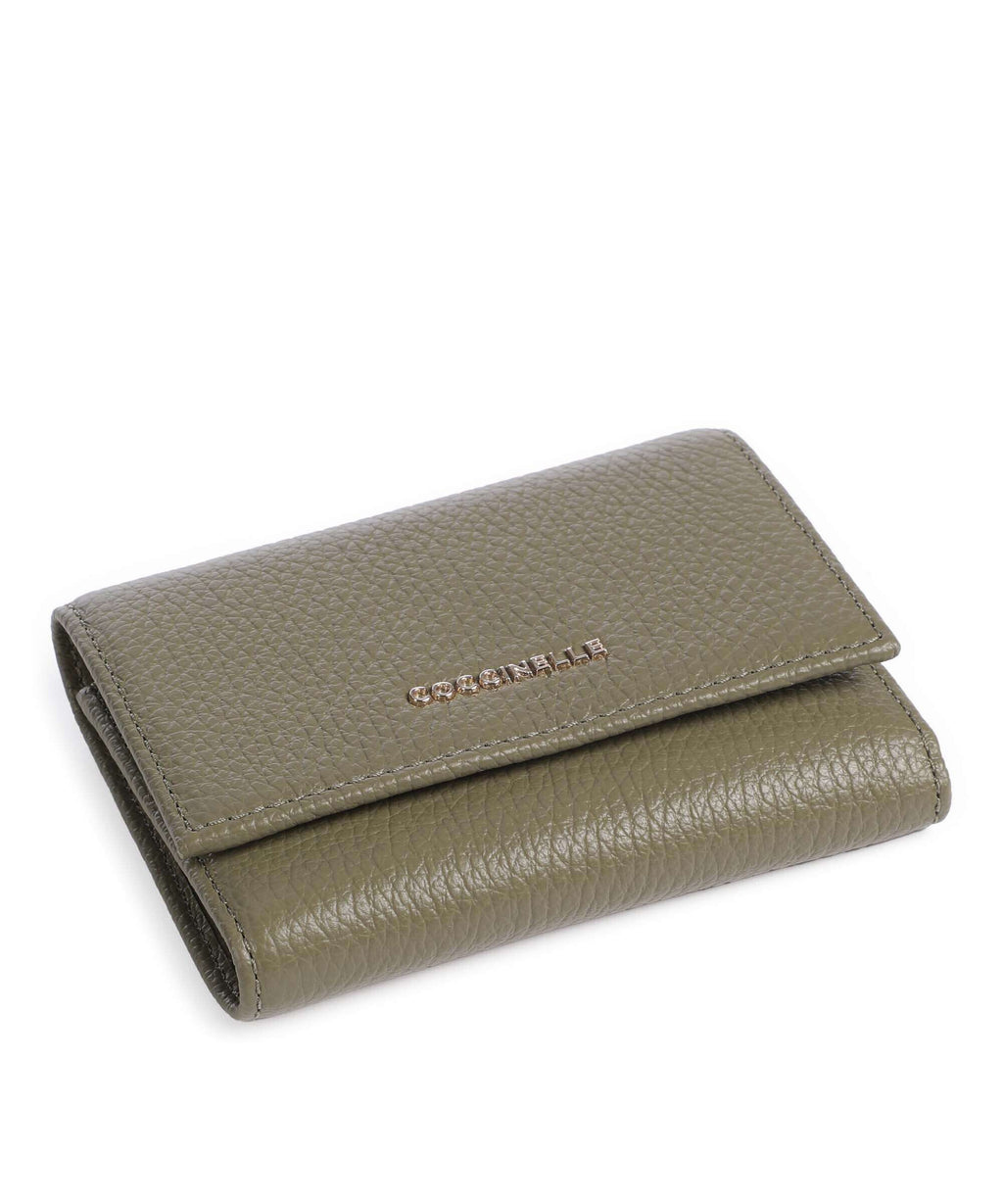 Coccinelle Metallic Soft Wallet laurel green