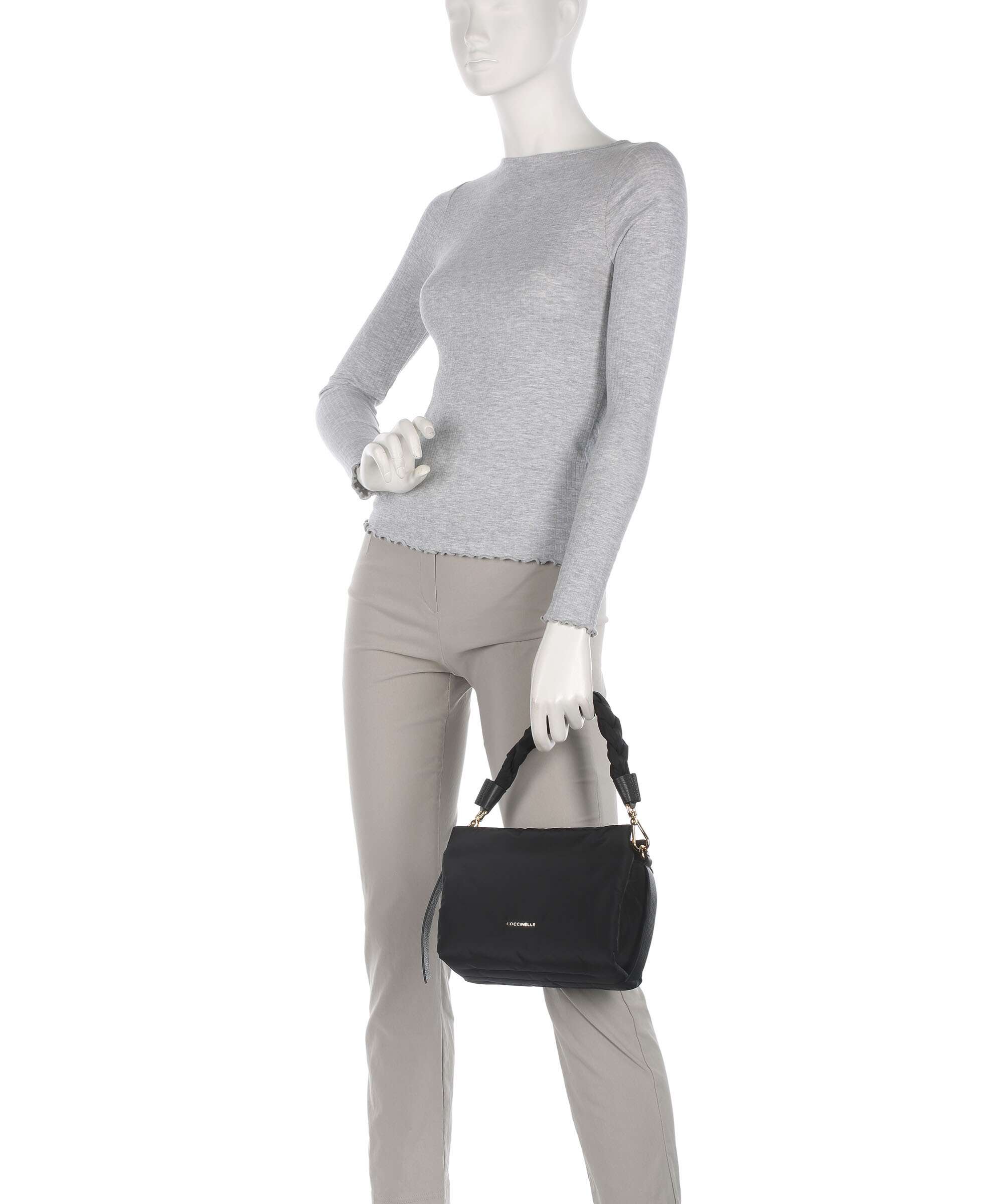 Coccinelle Boheme Puffy Nylon Handbag noir