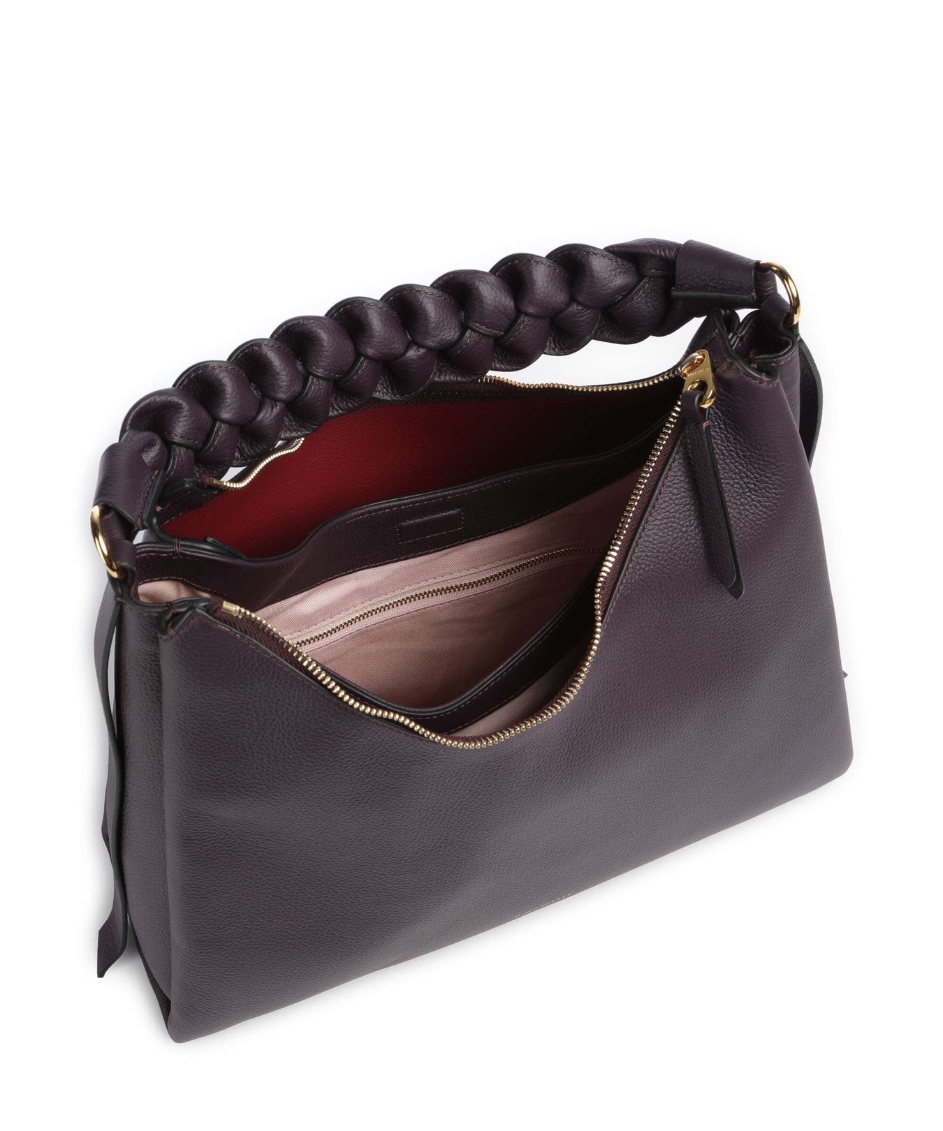 Coccinelle Boheme Grana Double Hobo bag prune/ribes