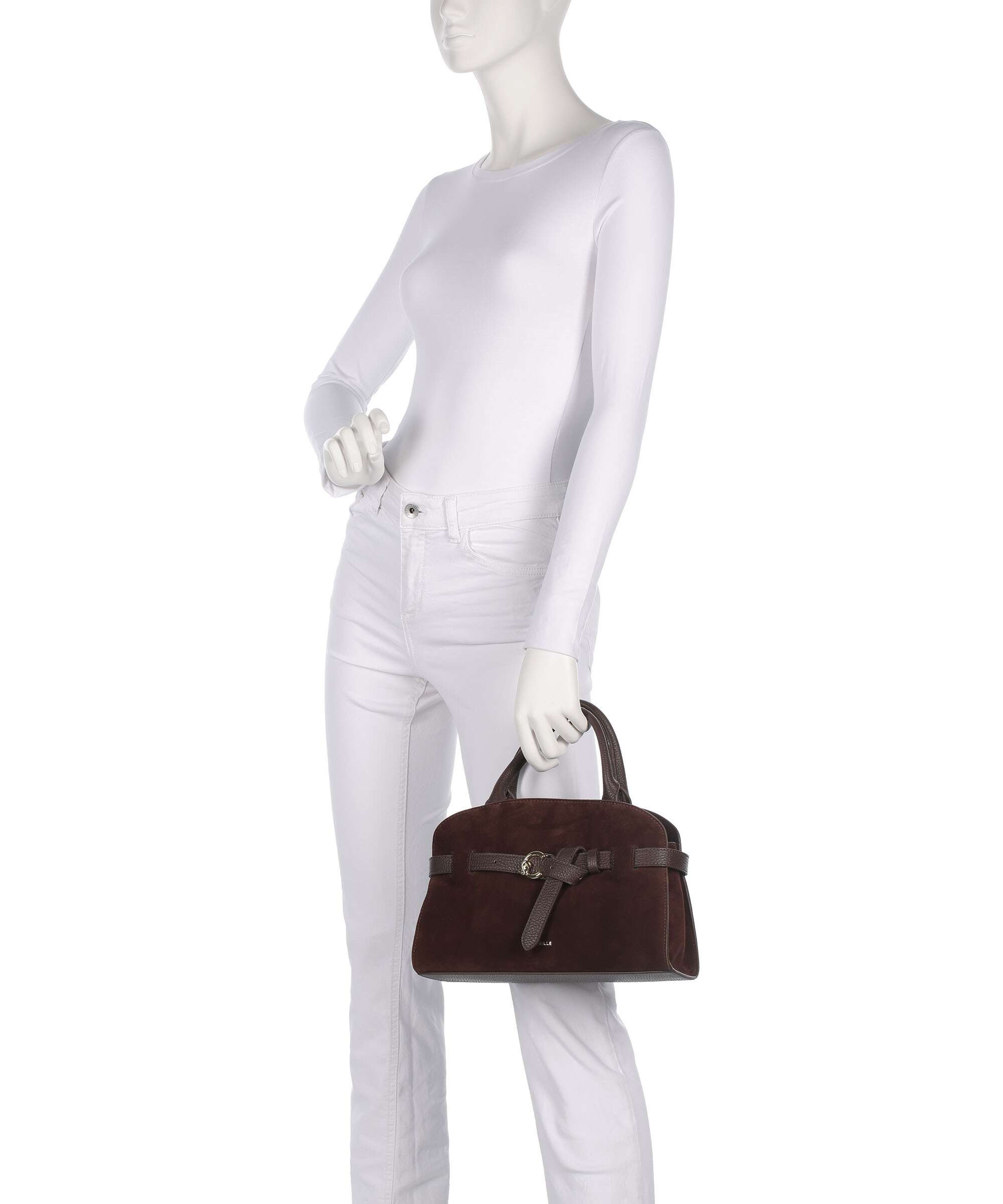 Coccinelle Sabine Suede Handbag brunette
