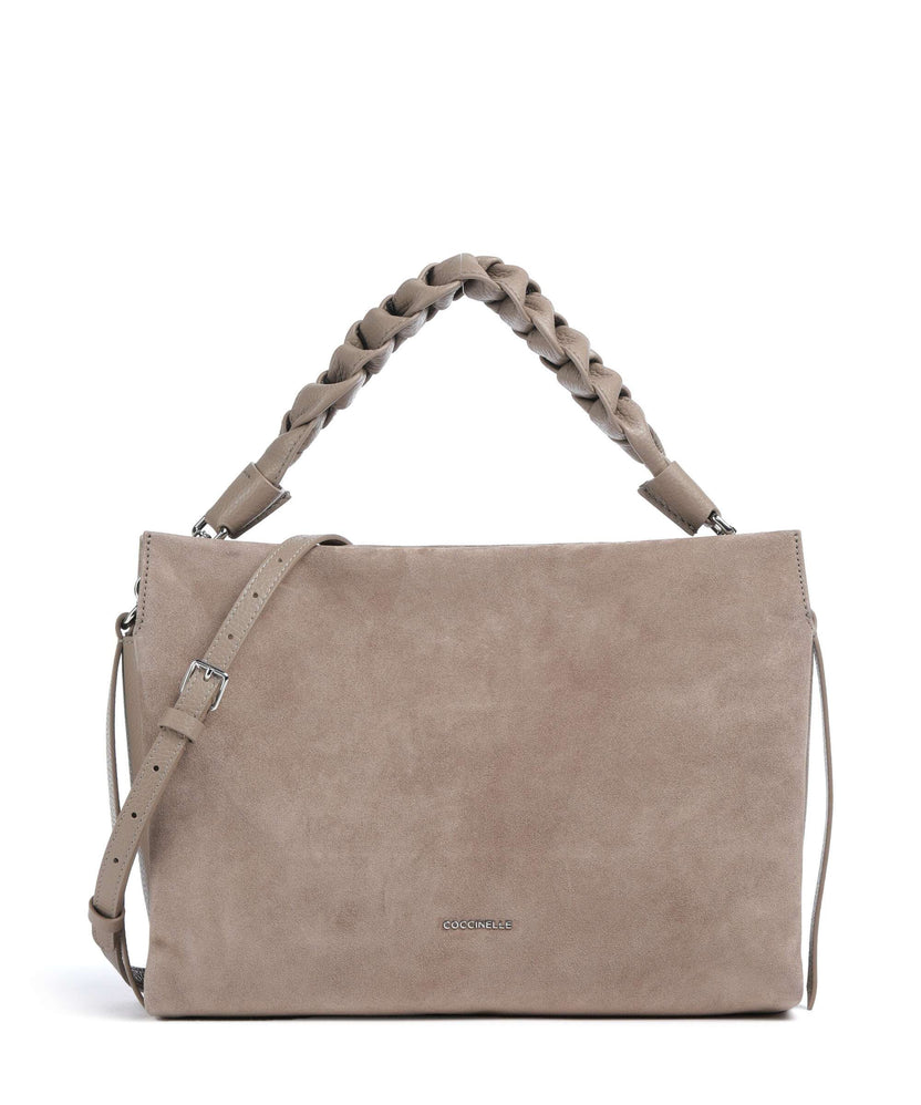 Coccinelle Boheme Suede Hobo bag warm taupe