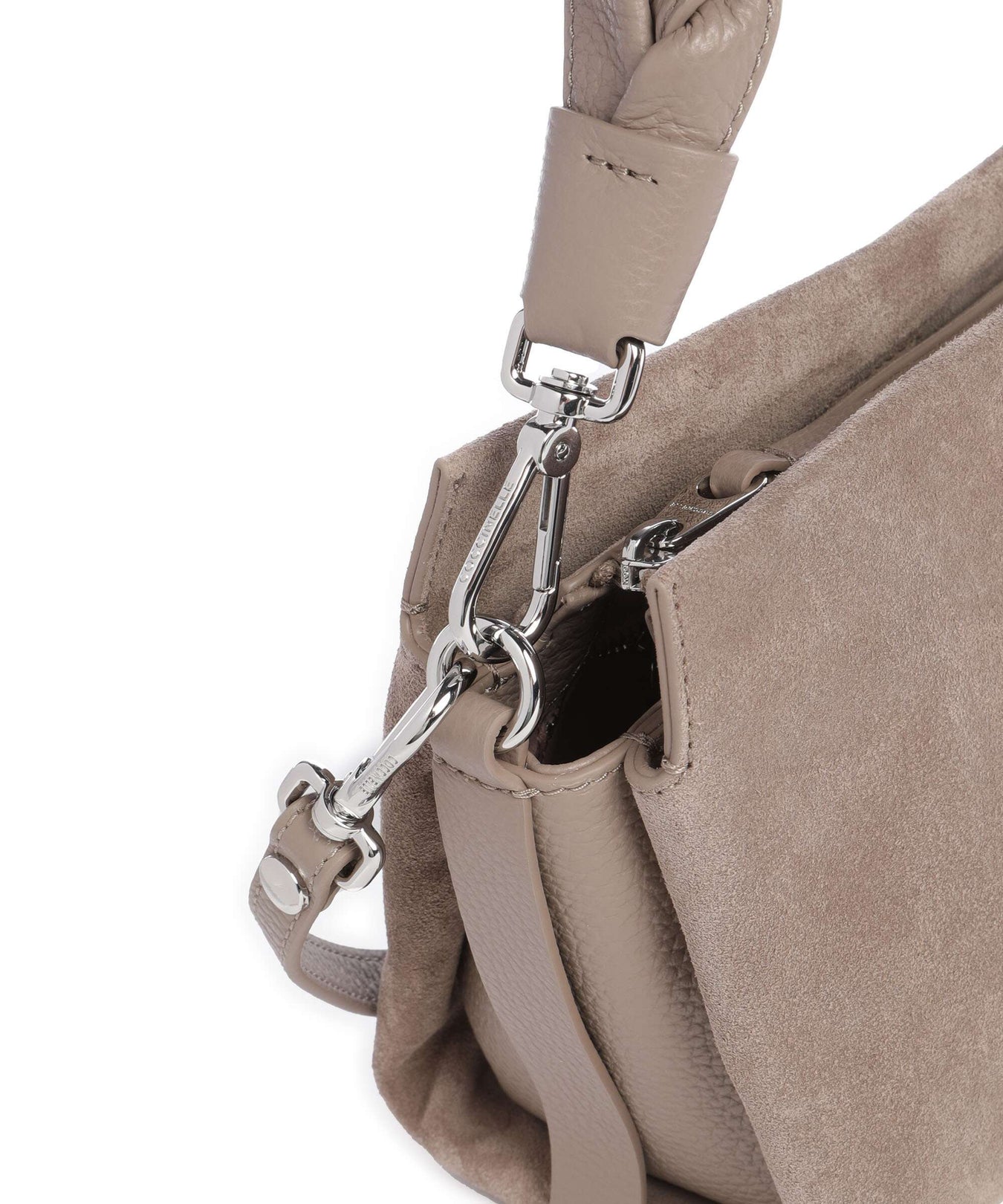 Coccinelle Boheme Suede Handbag warm taupe