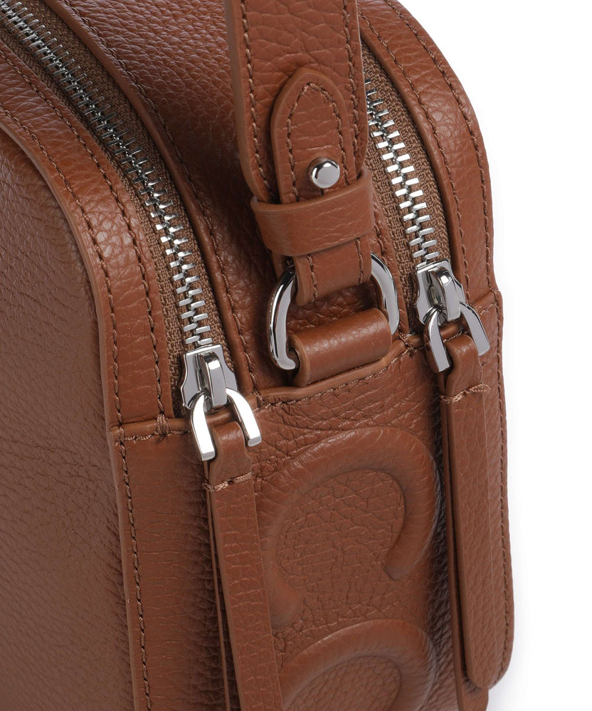 Coccinelle Myrtha Maxi Logo Crossbody bag cognac