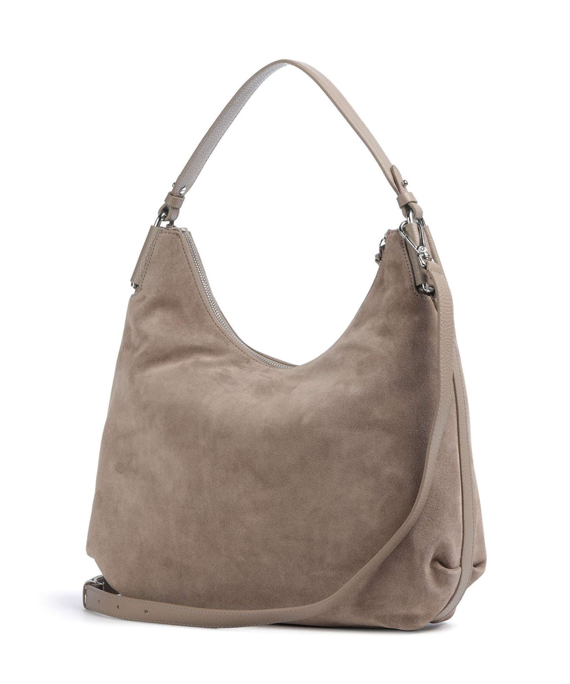 Coccinelle Rebekka Suede Hobo bag warm taupe