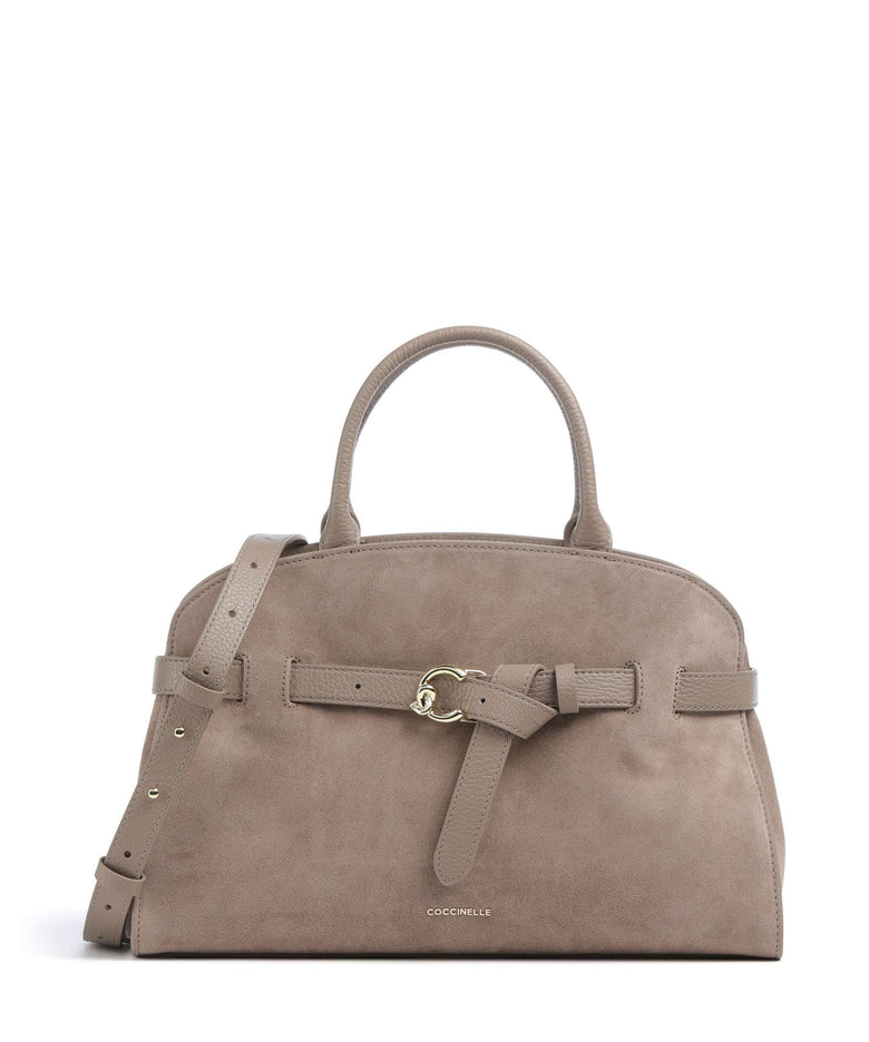 Coccinelle Sabine Suede Handbag warm taupe