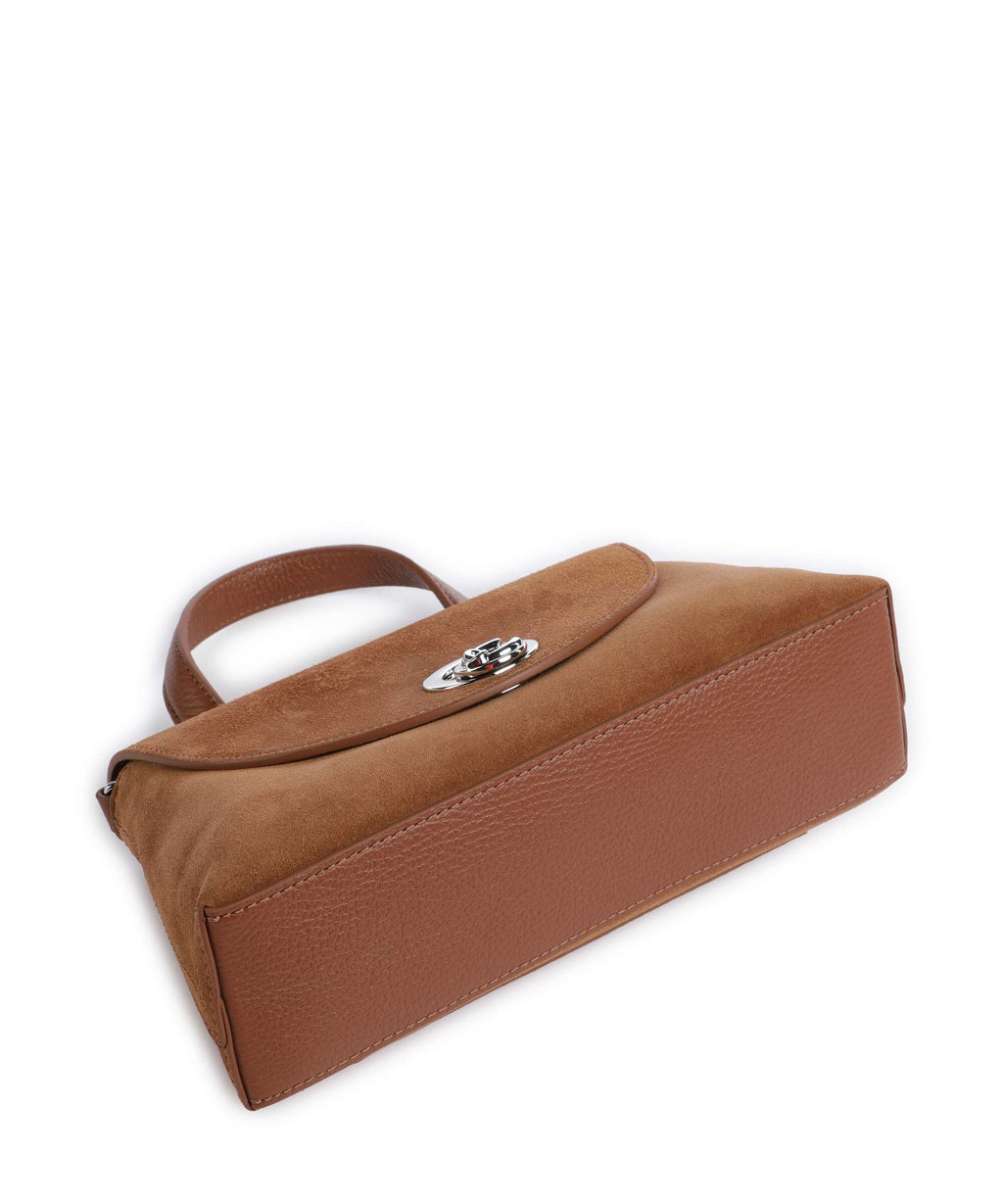 Coccinelle Nikla Suede Handbag cognac