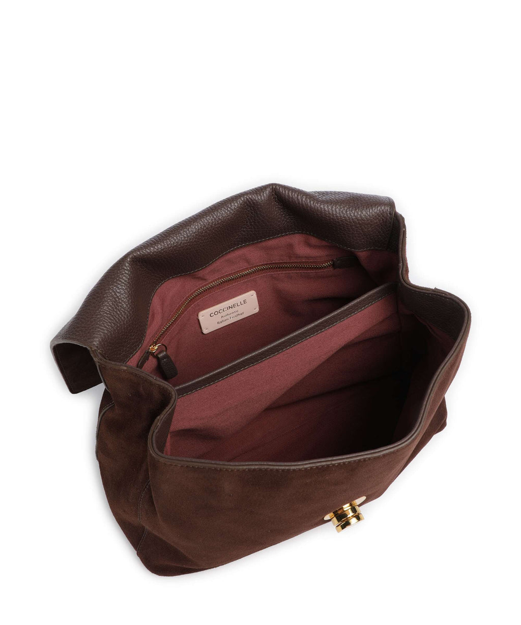 Coccinelle Liya Suede Handbag brunette