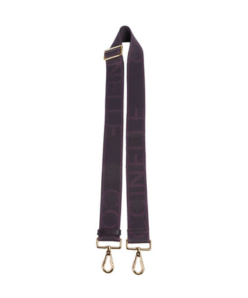 Coccinelle Nastro Signature Bag strap prune
