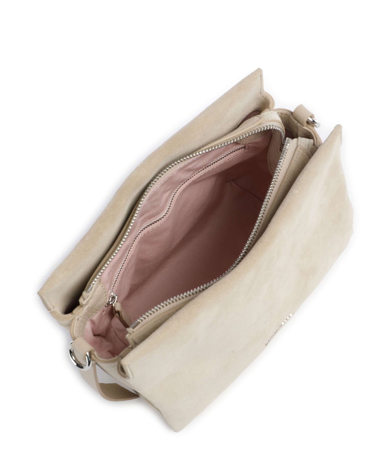 Coccinelle Boheme Suede Handbag sandshell