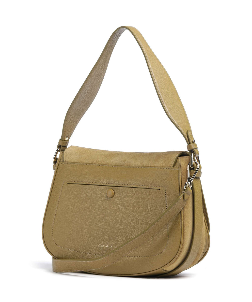 Coccinelle Mavery Suede Shoulder bag seagrass
