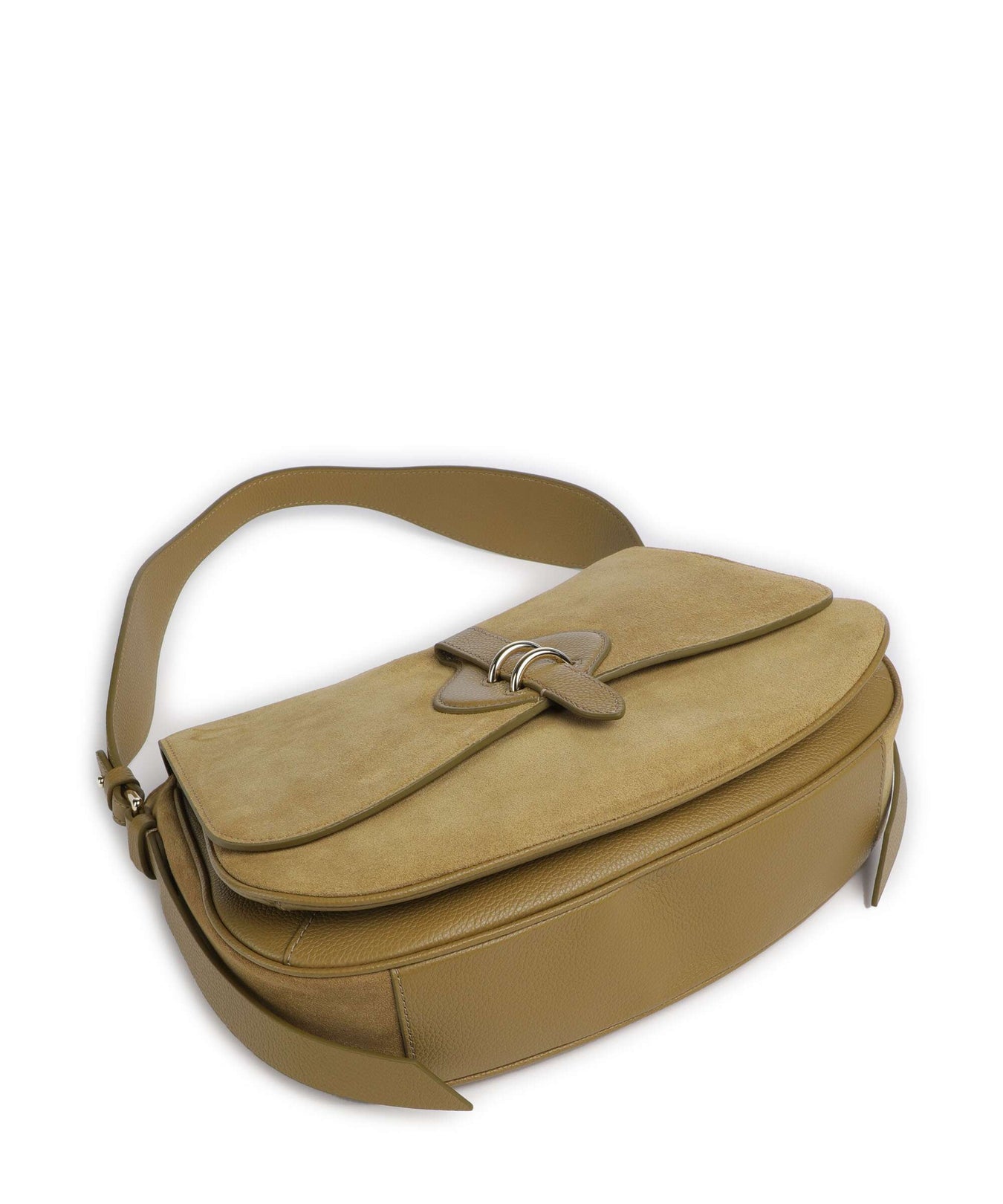 Coccinelle Mavery Suede Shoulder bag seagrass