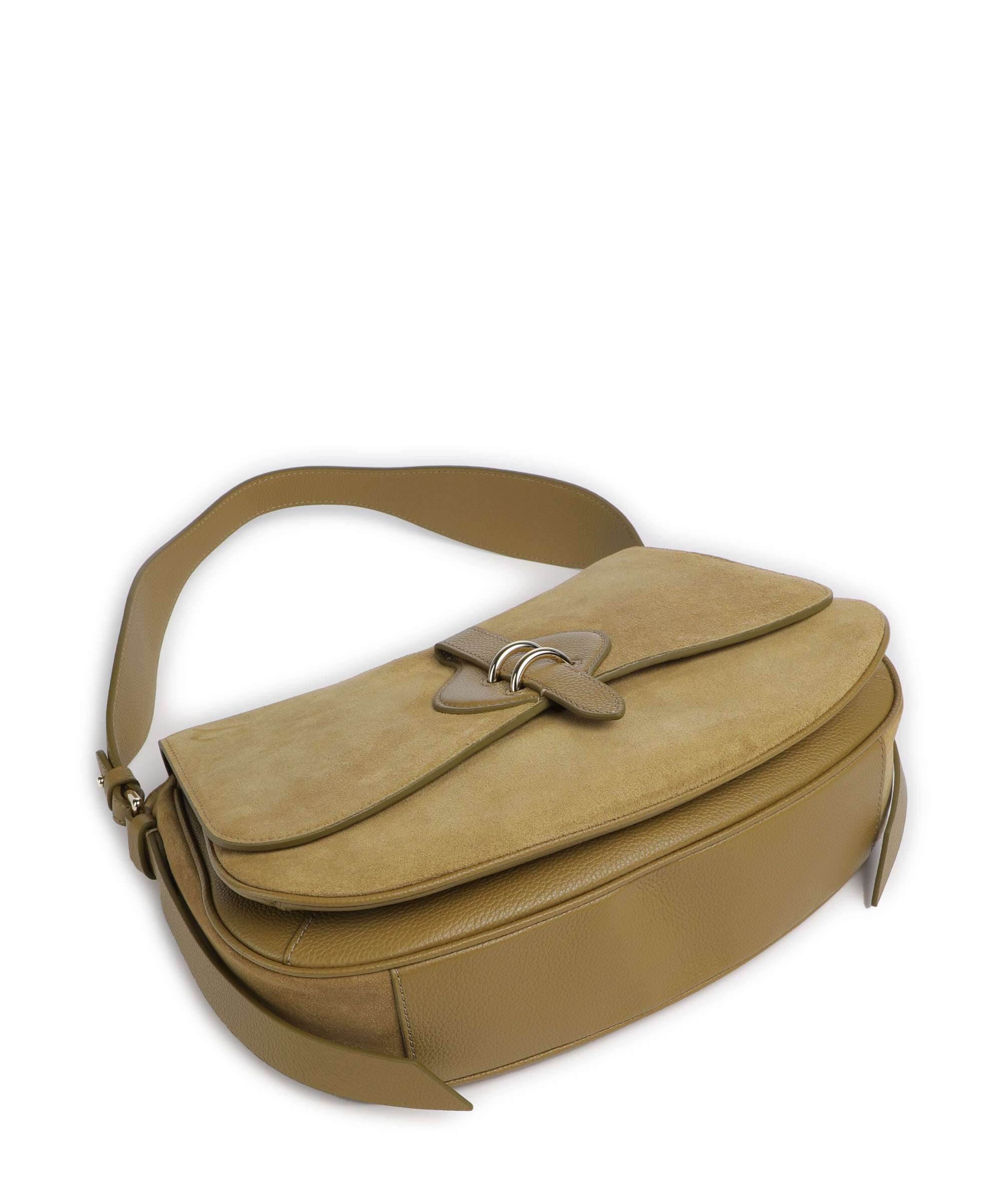 Coccinelle Mavery Suede Shoulder bag seagrass