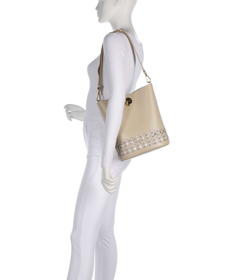 Coccinelle Nikla Monogram Sangallo Bucket bag sandshell