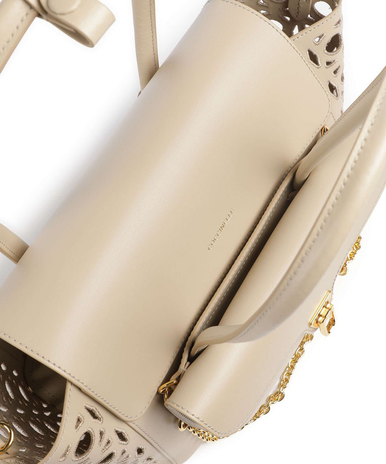 Coccinelle Beat Double Monogram Handbag sandshell