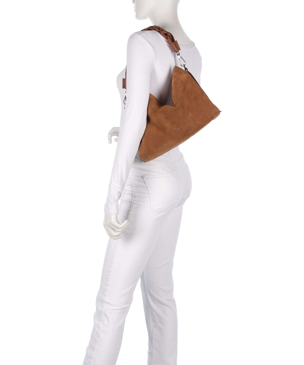 Coccinelle Boheme Suede Hobo bag cognac