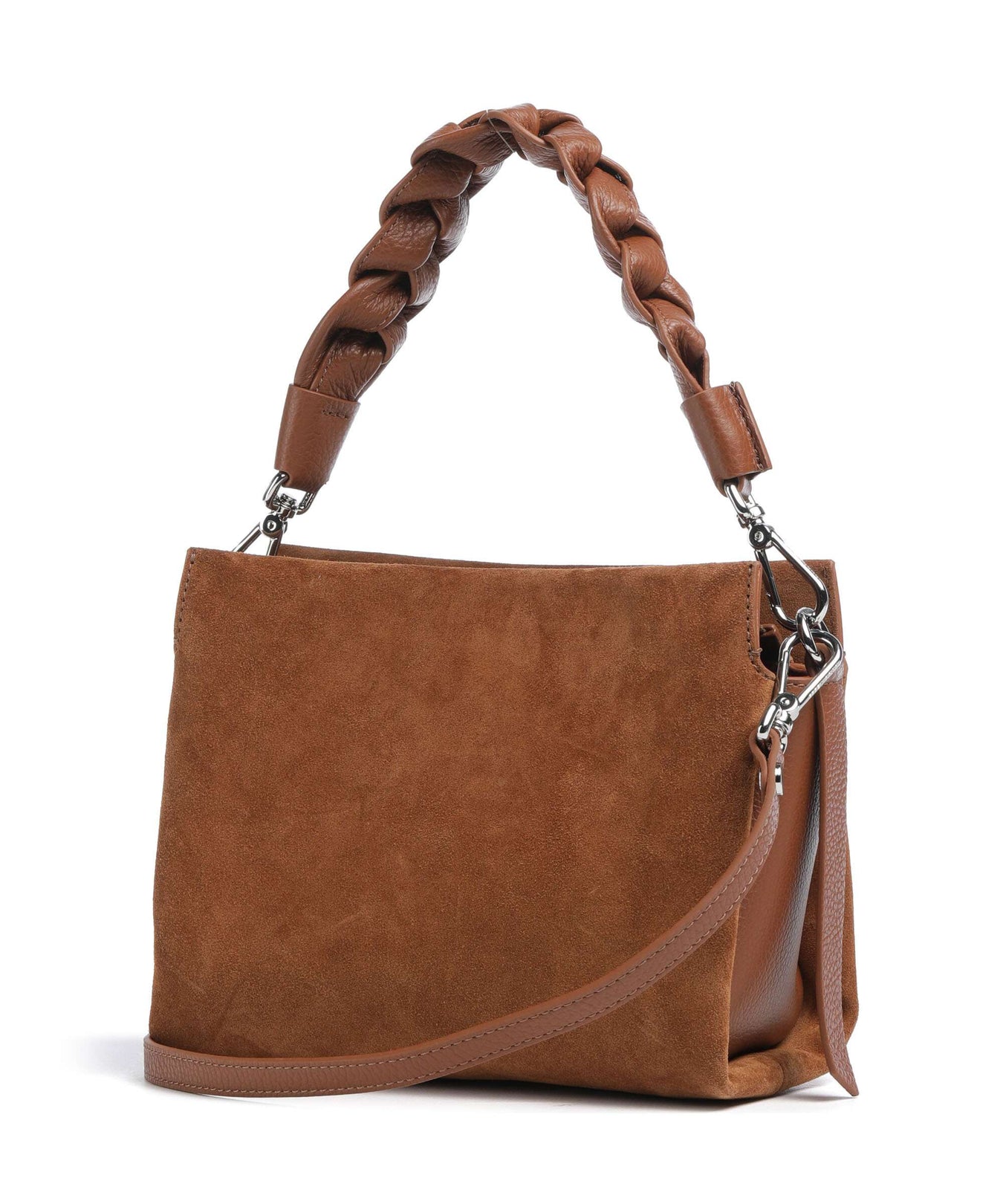 Coccinelle Boheme Suede Handbag cognac