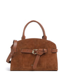 Coccinelle Sabine Suede Handtasche cognac