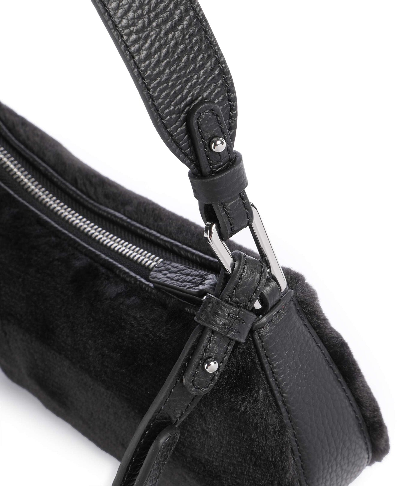 Coccinelle Merveille Synthetic fur Shoulder bag noir