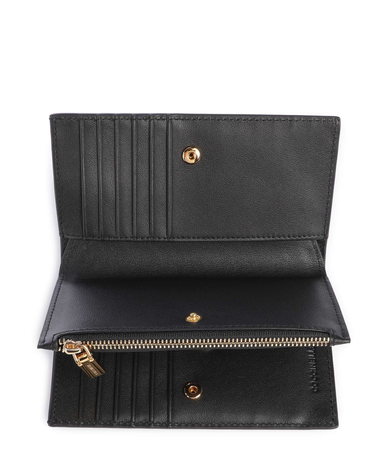 Coccinelle Metallic Shiny Wrinkled Wallet noir