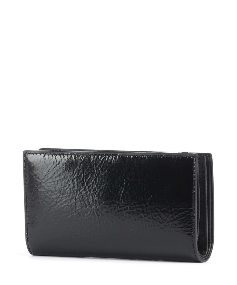 Coccinelle Metallic Shiny Wrinkled Wallet noir