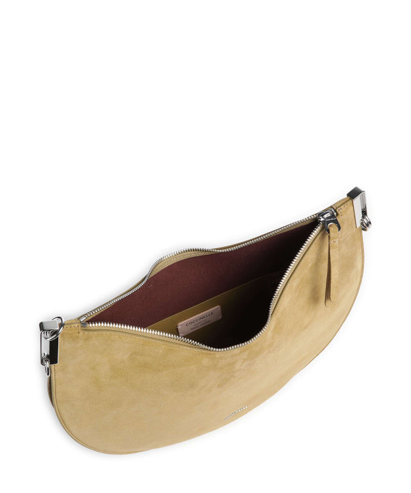 Coccinelle Sunup Suede Shoulder bag seagrass