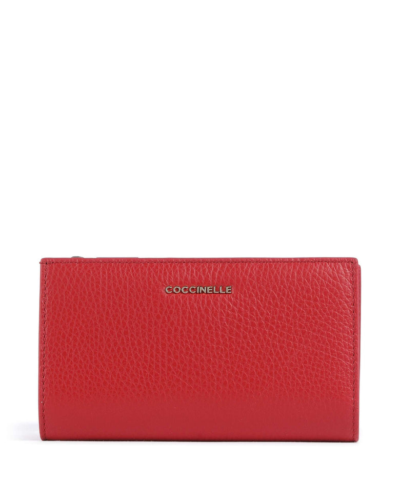 Coccinelle Metallic Soft Wallet scarlet